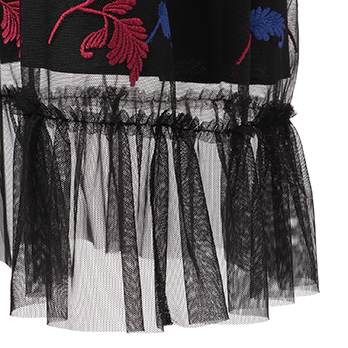 FRINGE EMBROIDERY ON STRETCHY TULLE　ドレス 詳細画像