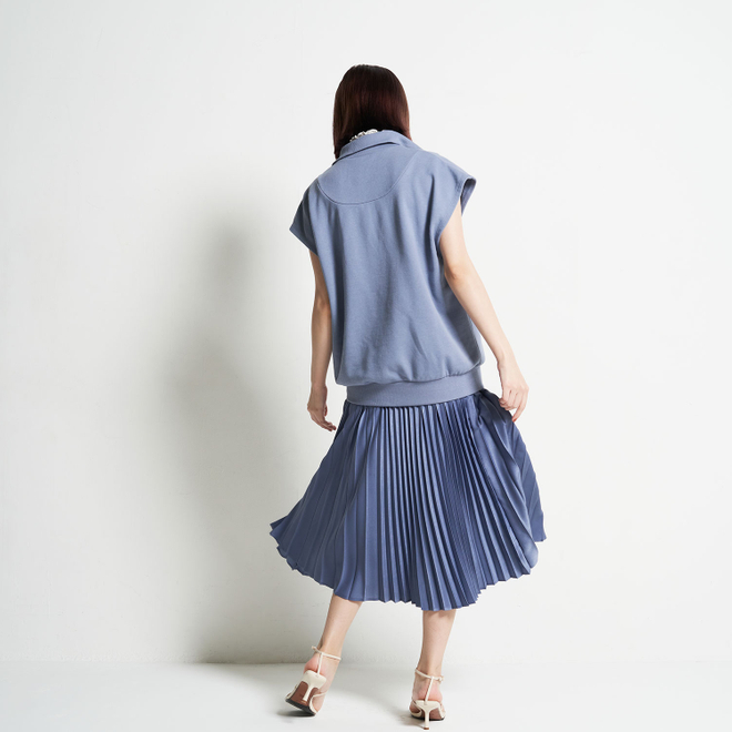 SUEDE PLEATED SKIRT　スカート 詳細画像 ブルー 3