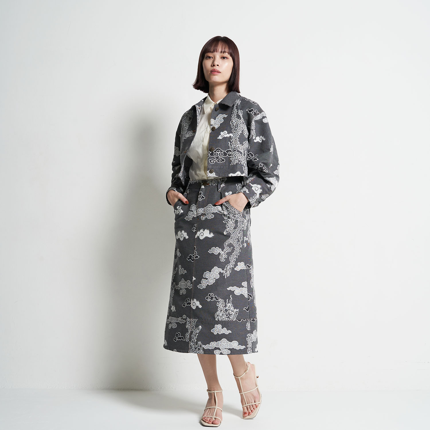 COMING SOON】DRAGON DENIM JACQUARD スカート｜VIVIENNE TAM