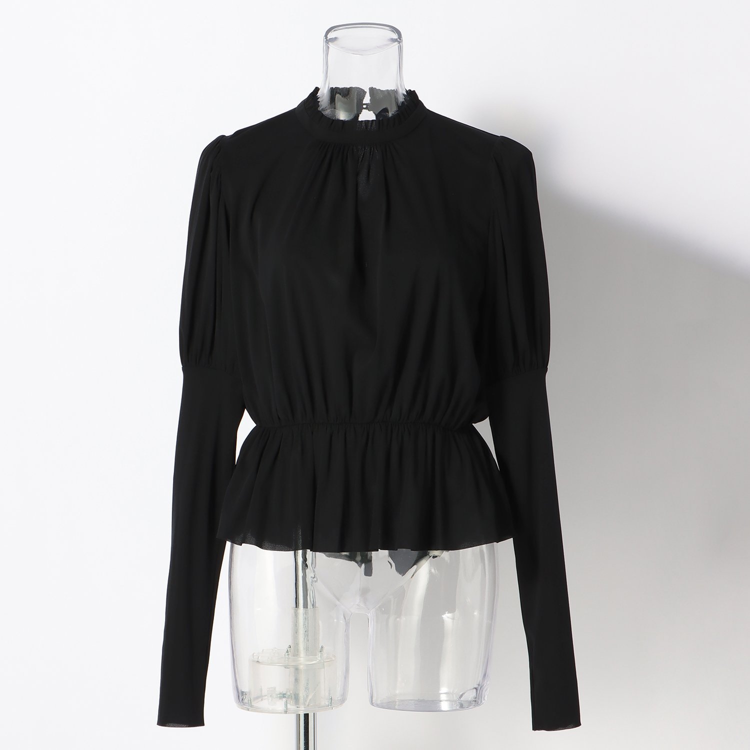 SOLID NETTING GATHER PUFF SLEEVE BLOUSE ブラウス｜VIVIENNE TAM