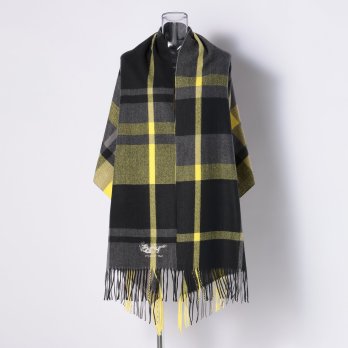 DRAGON EMBROIDERY CHECK STOLE