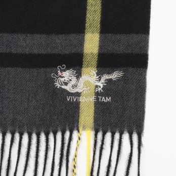 DRAGON EMBROIDERY CHECK STOLE 詳細画像