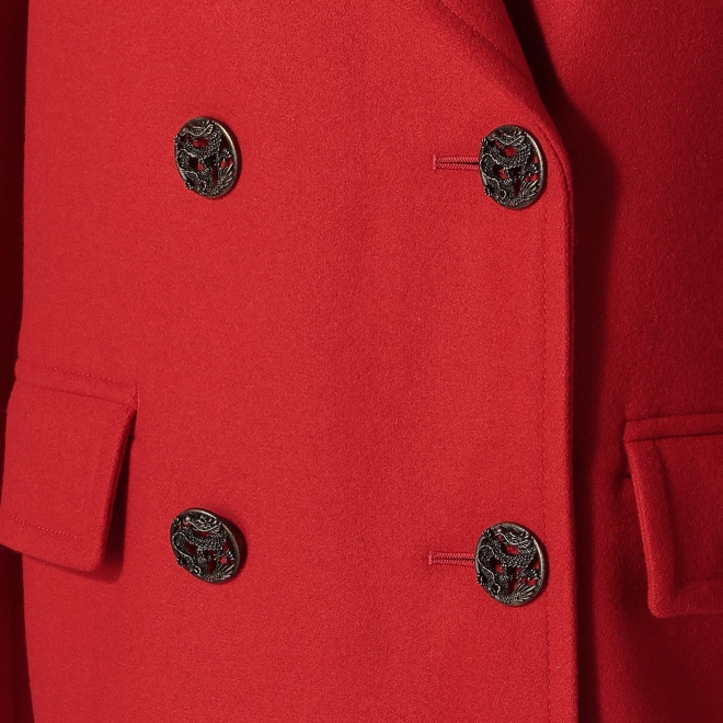 【COMING SOON】PEA COAT WITH DRAGON BUTTONS 詳細画像 レッド 5