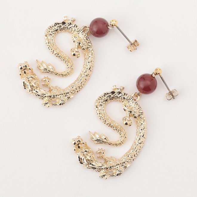 【COMING SOON】99 DRAGON PIRCED EARRINGS 詳細画像 ゴールド 1