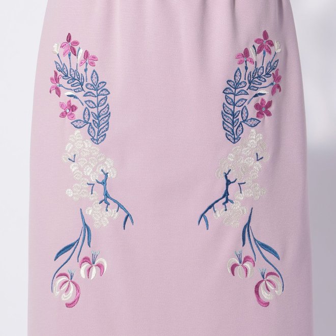 SKIRT WITH FLOWER EMBROIDERY 詳細画像 パープル 4