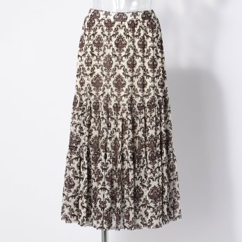 DAMASK PRINT NET　スカート