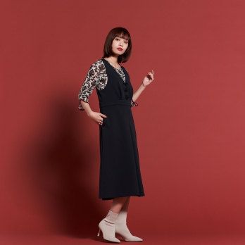 CHINA BUTTON JUMPER DRESS 詳細画像