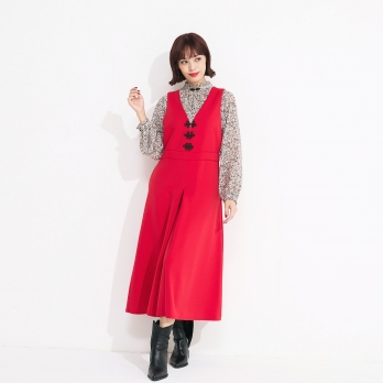 CHINA BUTTON JUMPER DRESS 詳細画像