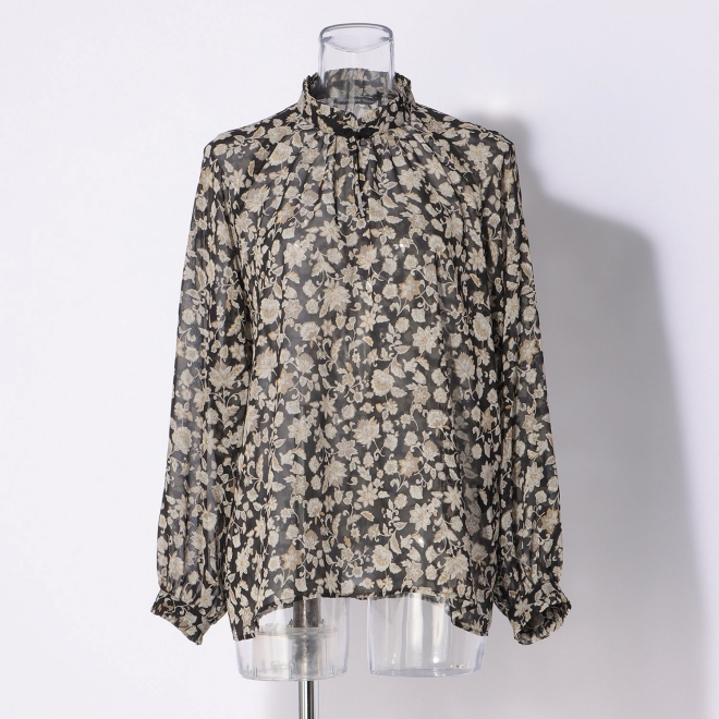 CALICO FLOWER PRINT BLOUSE 詳細画像 黒系マルチ 1