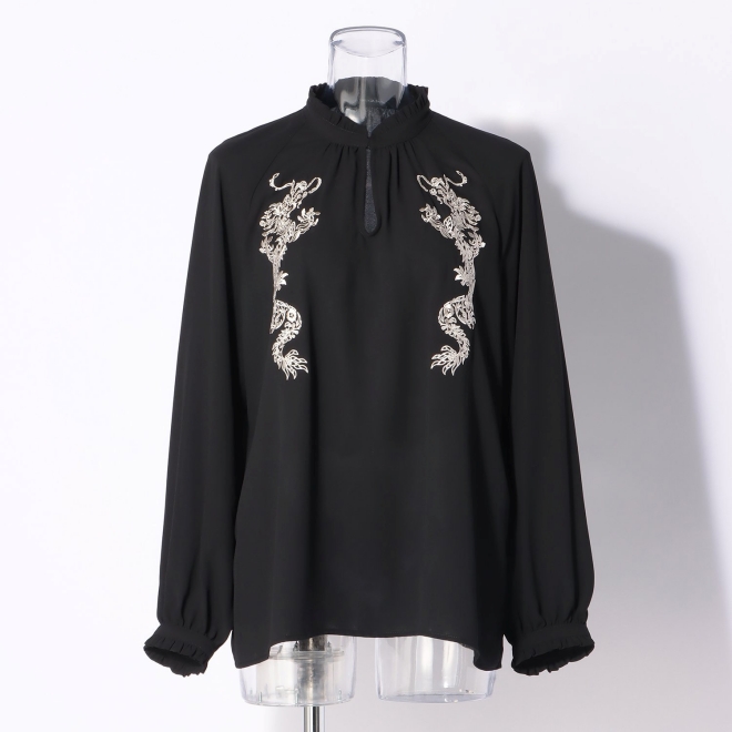 【先行予約】FLOWER EMBROIDERY BLOUSE 詳細画像 ブラック 3