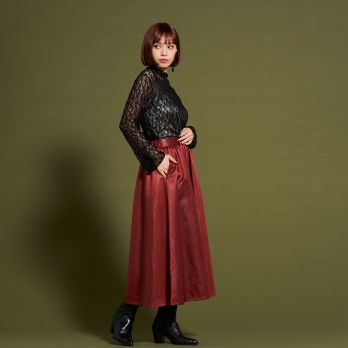 LEATHER LIKE VOLUME SKIRT 詳細画像