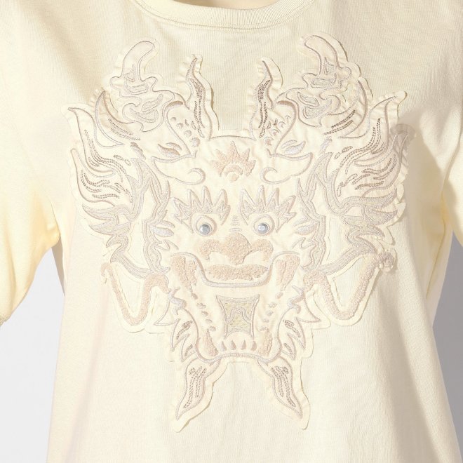 DRAGON APPLIQUE ON T-SHIRT 詳細画像 ホワイト 2