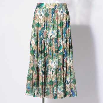 【COMING SOON】PEACOCK COURTYARD CHINOISERIE PRINT ON NETTING　スカート