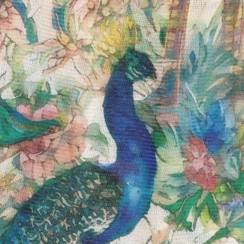 PEACOCK COURTYARD CHINOISERIE PRINT ON NETTING　スカート 詳細画像