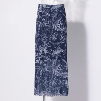 CHINOISERIE PRINTED STRETCH NETTING　スカート