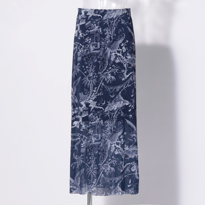 CHINOISERIE PRINTED STRETCH NETTING　スカート 詳細画像 ネイビー 1