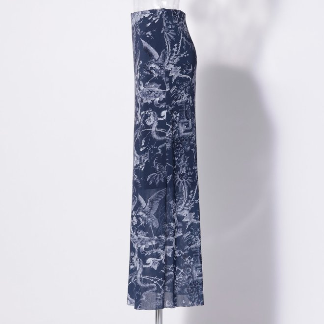 CHINOISERIE PRINTED STRETCH NETTING　スカート 詳細画像 ネイビー 2