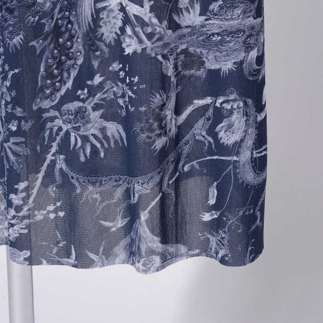 CHINOISERIE PRINTED STRETCH NETTING　スカート 詳細画像 ネイビー 5