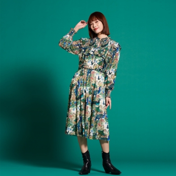 PEACOCK COURTYARD CHINOISERIE PRINT ON NETTING ドレス｜VIVIENNE TAM（ヴィヴィアンタム ）公式オンラインストア