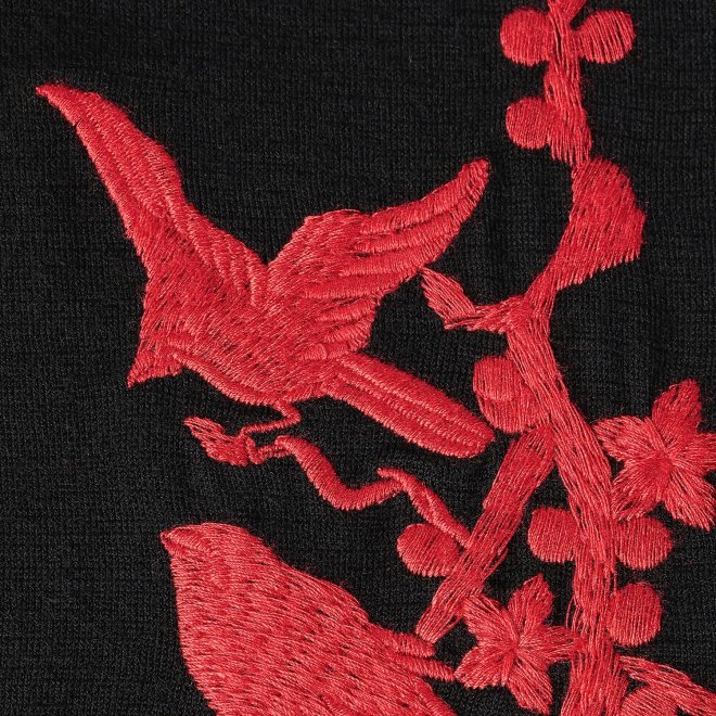 FLOWER EMBROIDERY ON KNIT　プルオーバー 詳細画像 ブラック 6