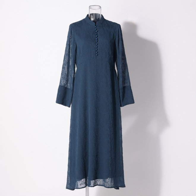 袖丈…約45㎝ヴィヴィアンタム 紫舟 マオカラー ラップドレス ワンピース イエロー 日本製