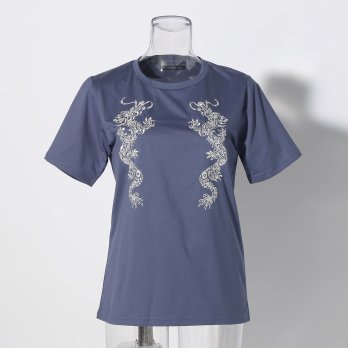 FLOWER DRAGON EMBROIDERY TEE