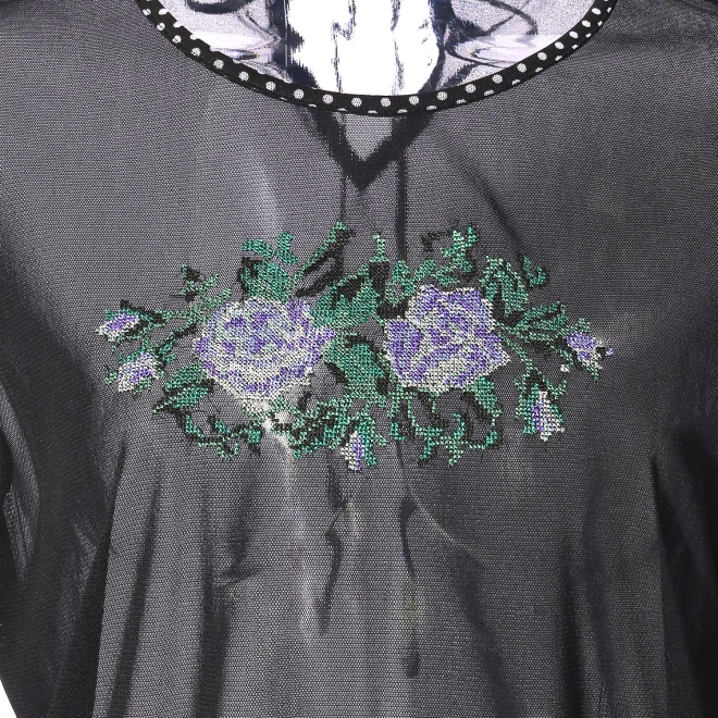 CROSS STITCH FLOWER ON TULLE　ブラウス 詳細画像 ブラック 4