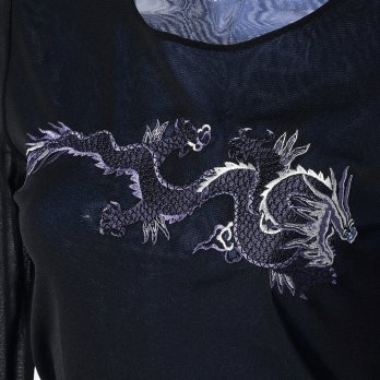 DRAGON EMBROIDERY ON STRETCH NETTING　ブラウス 詳細画像