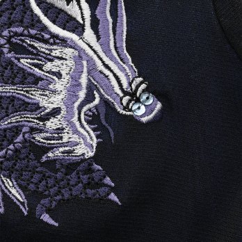 DRAGON EMBROIDERY ON STRETCH NETTING　ブラウス 詳細画像