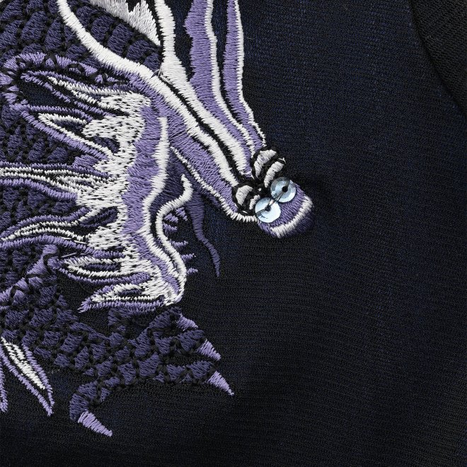 DRAGON EMBROIDERY ON STRETCH NETTING　ブラウス 詳細画像 ブルー系マルチ 6