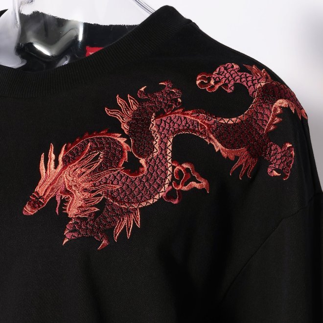 EMBROIDERY DRAGON ON SWEATSHIRT 詳細画像 赤系マルチ 4